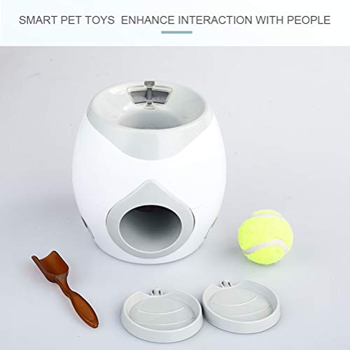  Newooh Automatic Pet Feeders, Food Dispenser For Dog Cat Small Animals, Fetch Tennis Ball Launcher Dog Training Toys, Interactive Throwing Ball Machine