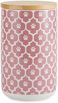  Bone Dry Lattice Collection Pet Bowl & Canister, Treat Canister, 4x6.5 Inches, Black