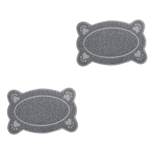  Iplusmile Non Skid Rug Cat Litter Rug Silicone Desk Mat 2pcs Mats Cats Paws Cat Drinking Mat Cat Supplies Dog Feeding Tablemat Carpet Trash Can Pet Mat Grey Pet Supplies Water Proof