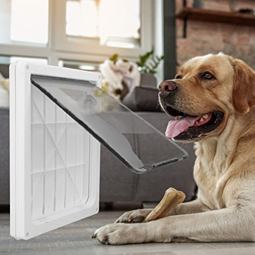  Cat Door, Pet Flap Door Guard Food Screw Fixing Glossy Automatic Closing Controllable Access For Dog Holes For Cat Holes (L)