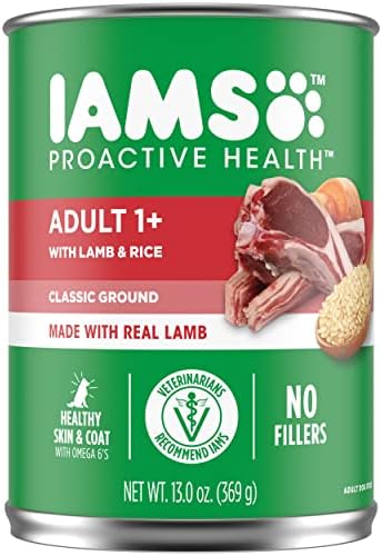  IAMS PROACTIVE HEALTH Adult Wet Dog Food Classic Ground With Lamb And Whole Grain Rice, Of 13 Oz.(Pack Of 12)