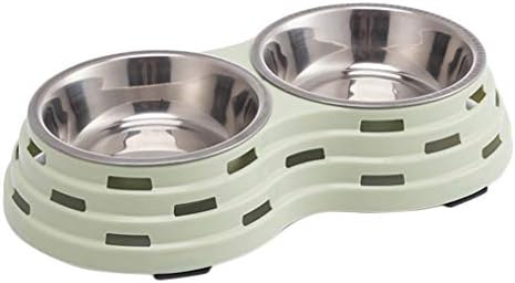  Balacoo Metal Dog Bowls Feeder Feeder Feeder Pet Water Food Feeder Stainless Steel Dog Dinner Double Bowl Decorative Eating Drinking Cup For Dog Cat Puppy Kitten Dark Green Moultrie Feeder