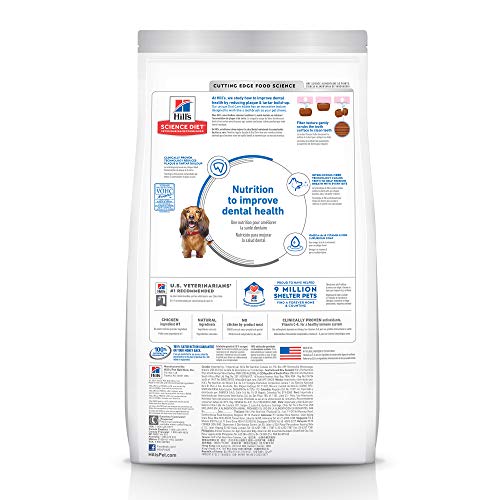  Hill's Science Diet Dry Dog Food, Adult, Oral Care, Chicken, Rice & Barley Recipe, 4 Lb. Bag