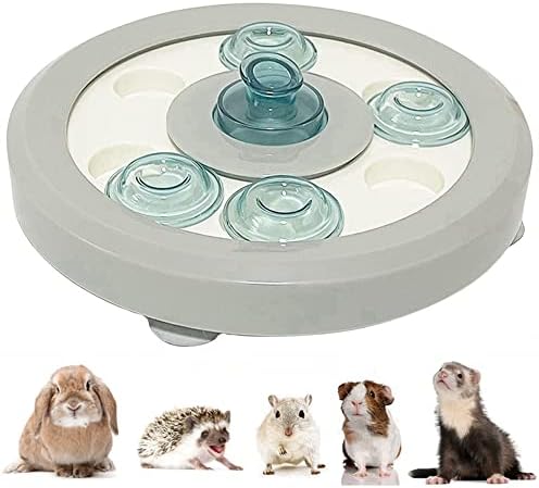  Small Animal Interactive Slow Feeder Ferret Foraging Toy Rabbit Treat Dispenser Hamsters Feeding Bowl Hide Game Toys For Rats Gerbils Bunny Hedgehog Chinchillas Dog Cat (Blue)