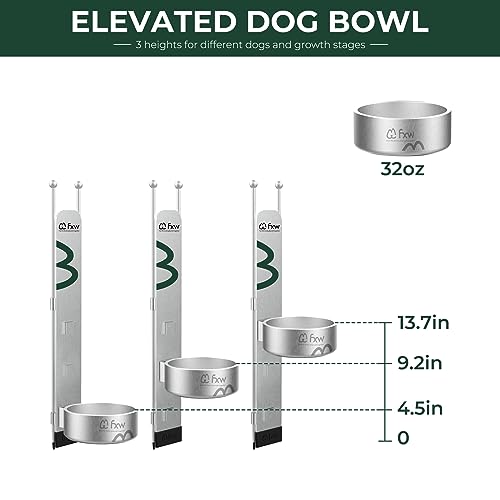  FXW Anti-tip Feeding Station With 32oz Dog Bowl, Use With Dog Playpen, Fits 24'' Height Of Fence│Patent Pending