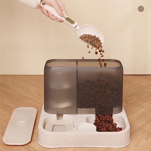  Automatic Pet Feeding Set, Small Dog And Cat Bowls For Food And Water, 1L Feeder And 2.8L Water Dispenser, Ideal For All Breed, 2-Pack（Grey）