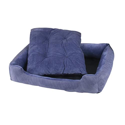  SENERY 50-90cm Large Dog Bed Winter Warm Cat House Soft Double Sided Puppy Cushion Striped Pattern Pet Kennel