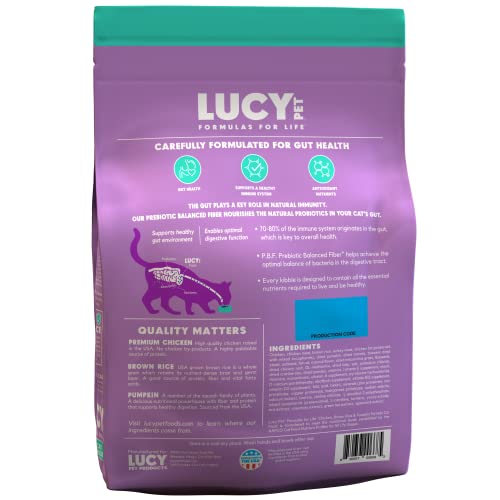  Lucy Pet Products Pet Chicken, Brown Rice & Pumpkin, LID Cat Food 4lb