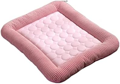  DEPILA Pet Washable For Large Medium Small Pets Sleeping Summer Cool Dog Mats For Food And Water Anti Slip Bed (Color : OneColor, Size : S 43x33cm)