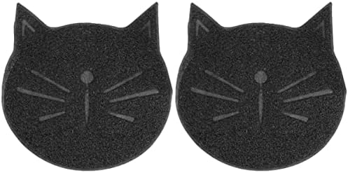  Plastic Bins Plastic Bins Portable Litter Box 2 PCS Cat Litter Mat- Cat Face Shaped Mat Cat Mat Pet Cat Face Shaped Pellet Cat Litter Kitten Litter Box Kitten Litter Box