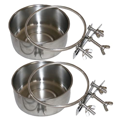  Mipcase 6 Pcs Feeder Metal Bird Feeder In House Bird Feeder Metal Dog Bowl Bird Cage Mount Bowl Water Bowl For Parakeet Bird Food Container Bird Feeder For Cage Feeding Basin For Bird Pet