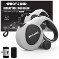  HCY&WLD Upgrade 3-in-1 Retractable Dog Leash With Integrated Dispenser & Poop Bags, 26 Ft Heavy Duty Dog Leash With Anti-Slip Handle For Dogs Up To 110 Lbs, 360° Tangle-Free, One Button Brake & Lock