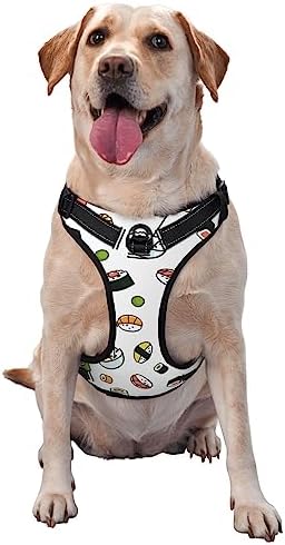  Food Illustration No Pull Dog Harness Adjustable Puppy Harness Reflective Dog Vest Harness Wear-Resistant Oxford Cloth Dog Harness With Leash For Small Medium Large Dogs