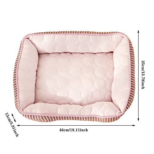  BLMIEDE Summer Mat For Dogs Cats Pet Self Mat Soft Rectangle Washable Bed Cushion For Small Medium Large Breed Slow Cat Feeder Small (B, One Size)