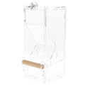  Furnoor Cage Food Feeder, 1pc Transparent Acrylic Automatic Pet Parrots Birds Seeds Feeder For Quadrate Cage(L Single Type)