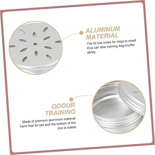  Dog Food Container 10pcs Tools Scent Training Supplies Dog Nose Training Tool Suite The Dog Training Rack Work Silver Thread Aroma Stand Aluminum Dog Food Containers