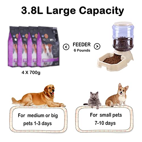  AYENCI Cat Automatic Water, 3.8L Dog Bowl Automatic Cat Feeder Large Capacity Pet Bowl Water Bottle For Cat Food Dish Water Dispenser Pet Feeding Supplies (Color : Pink Water Feeder)