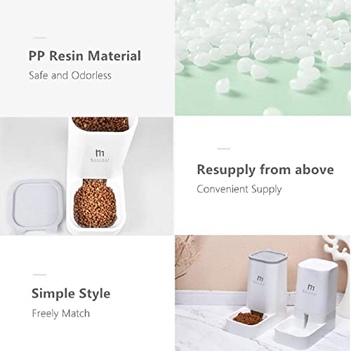  Marchul Cat Dog Feeder And Waterer Pet Self-Dispensing, Cat Food Dispenser, Automatic Cat Feeders, Outdoor Sun Protection Design Gravity Food Feeder And Waterer Set (Feeder+Waterer)
