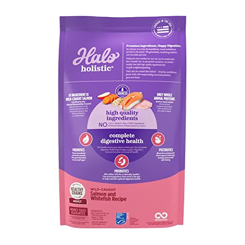  Halo® Holistic Adult Dog Healthy Grains Wild-Caught Salmon & Whitefish Recipe 3.5 Lb