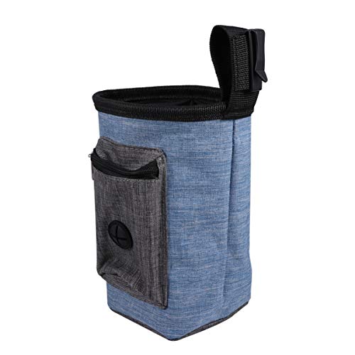  Balacoo Bag Portable Blue Multi-Function Pet Carries Snacks Snack Bag, Treat Accessories Training, Dispenser, And Built-in Outdoor Bag Poop Draw Dog Storage Design Training Toy - Food