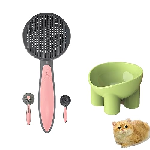  Sticky Brush 2.0 Cat Hair Brush Water Cleaning Brush Cat Cat Water Pet Wet Comb Pet Hair Cleaning Brush Pet Cat Grooming Brush (Cat Brush + Bowl For Pets)