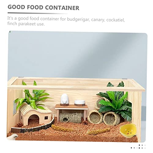  EVANEM 2pcs Rutin Chicken Feeding Pot Poultry Feeder Tray Chicken Feeder Tray Chicken Ceramic Bowl Animal Cage Ceramic Water Bowl Dispenser Container Bird Feeding Bowls Ceramics Yellow
