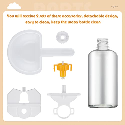  Riakrum 2 Pieces Dog Water Bottle For Crate 17oz Anti-Overflow Pet Cage Water Dispenser Automatic Hanging Cage Bottle For Small Dogs Cats Bunny Ferret Small Animals Crate Kennel Cage, 2 Colors