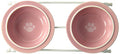  PetRageous 44355 Toftees Paws Diner With Two 1-Cup Dishwasher Safe Stoneware Bowl Capacity 10.75-Inch Length 2.25-Inch Tall For Extra Small And Small Dogs And Cats, White And Pink