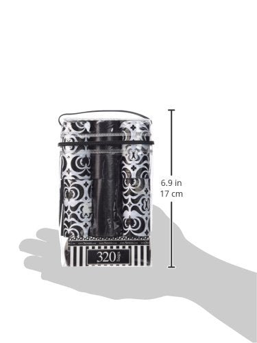  NANDOG Pet Gear 16 Pack Waste Bag Replacements, Black/White Damask