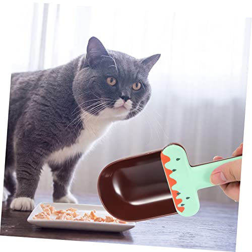  Mipcase 4 Pcs Cat Food Spoon Plastic Scoop Ice Cream Spoon Mixing Spoon Flour Scoop Dry Food Scoop Canisters Freezer Plastic Scoop Cat Food Shovel Kitten Food Shovel Ice Cream Shaped Spoon