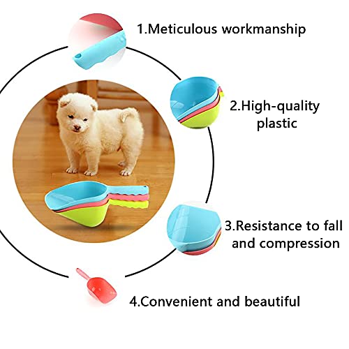  Food Scoop Dog Cat Food Scoop Ice Scoop Flour Scoop Candy Scoops Dry Measuring Cup Plastic Scoop Blue