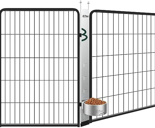 FXW Anti-tip Feeding Station With 32oz Dog Bowl, Use With Dog Playpen, Fits 24'' Height Of Fence│Patent Pending