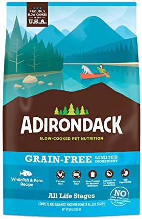  Adirondack Dog Food Made In USA [Limited Ingredient Grain Free Dog Food], Weight Management Dry Dog Food, Pork And Lentils Recipe, 4 Lb. Bag