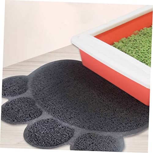  Hohopeti 2pcs Cat Mat Cat Litter Mat Dog Training Pads Puppy Washing Mat Anti-Skid Dog Pad Cat Drinking Bowl Pad PVC Food Mat Small Animals PVC Grey Water Proof Pet Feeding Mat Cat Food Pad