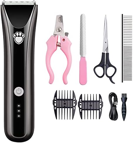 GENERIC Pet Clippers Low Noise Rechargeable Cordless Electric Quiet Body Wash Grade 7 Waterproof Hair Clippers Set Pet Supplies For Small Dogs Clearance (Black, One Size)