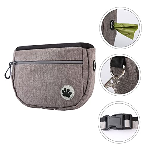  Hohopeti Pet Treat Bag Snack Pouch Dog Walking Food Bag Dog Training Waist Bag Puppy Treat Pouch Pet Training Waist Bag Pet Training Waist Pouch Waist Purse Dog Waist Bag Pet Snack Bag Grey
