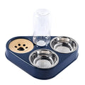  AYENCI Cat Automatic Water, 500ML Dog Bowl Cat Feeder Bowl With Dog Water Bottle Automatic Drinking Pet Bowl Cat Food Bowl Pet Stainless Steel Double 3 Bowl (Color : Navy Blue)