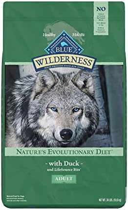  Blue Buffalo Wilderness High Protein, Natural Adult Dry Dog Food, Duck 24-lb