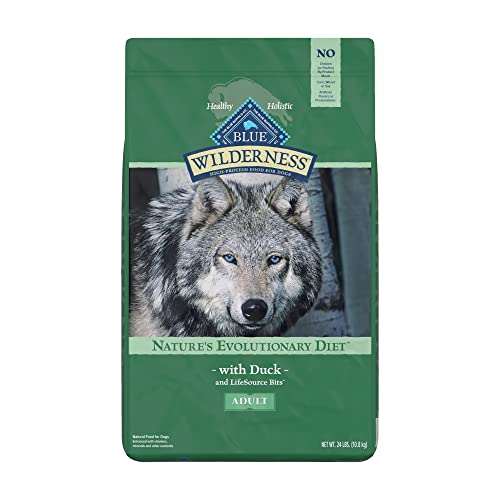  Blue Buffalo Wilderness High Protein, Natural Adult Dry Dog Food, Duck 24-lb