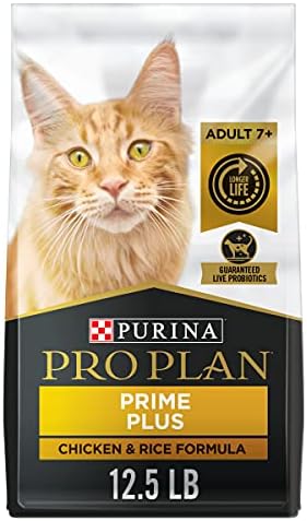  Purina Pro Plan Senior Cat Food With Probiotics For Cats, Chicken And Rice Formula - 12.5 Lb. Bag