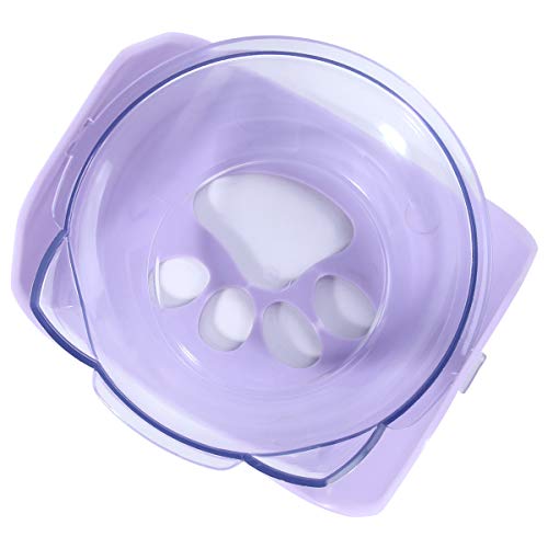  Pet Bowl 1PC Cat Shaped Bowl Neck Bowl Adjustable Tilted Food Bowl Pet Feeder Drinking Bowl Non- Slip Transparent Bowl (Purple)