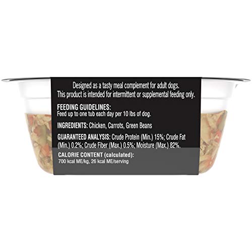  CESAR Simply Crafted Adult Wet Dog Food Meal Topper, Chicken, Carrots & Green Beans, (10) 1.3 Oz. Tubs