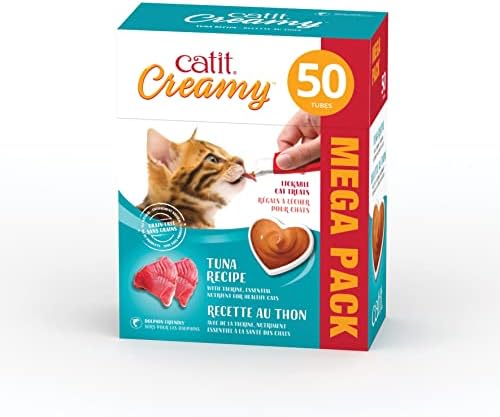  Catit Creamy Lickable Cat Treat, Healthy Cat Treat, Salmon, 30 Pack
