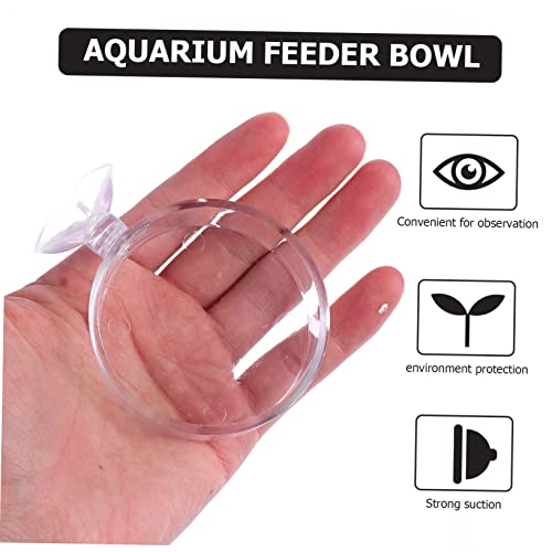  EVANEM 5pcs Aerial Feeding Bowl Vessel Tools Auto Feeder Fish Feeding Cup Acrylic Fish Feeder Fish Tank Feeding Ring Shrimp Feeder Bowl Aquarium Fish Food Container Fish Feeder Food Plant