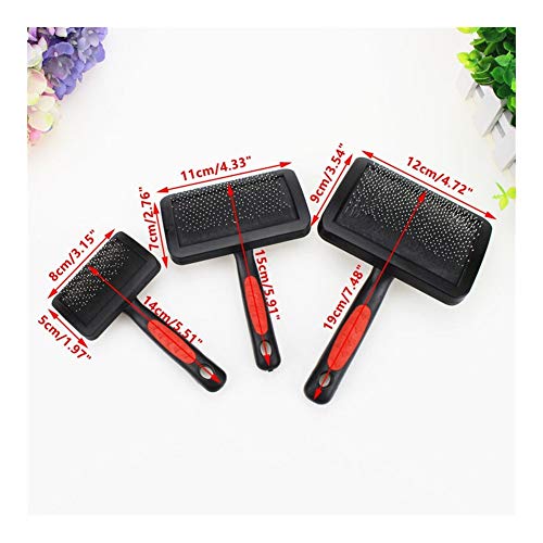  YangYan 1pc Pet Grooming Needle Comb Shedding Hair Remove Brush Slicker Massage Tool Dog Cat Supplies Protective Pet Accessories DogComb (Color : Black, Size : S)