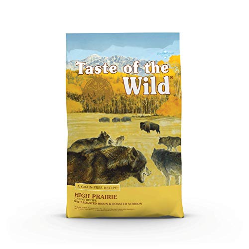  Taste Of The Wild High Prairie Canine Grain-Free Recipe With Roasted Bison And Venison Adult Dry Dog Food, Made With High Protein From Real Meat And Guaranteed Nutrients And Probiotics 28lb