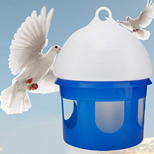  Milltrip Automatic Pigeon Feeder House Design Cover Feeding Food Dispenser Sand Case Multi Functional Pet Birds Parrot Container Supplies Dustptoof(4L)