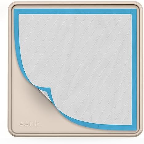  Pee Pad Tray For Dogs - Raised Lip Edge For No Spill Floor Protection, 27” X 27” Non-Slip Silicone Mat - Large Beige