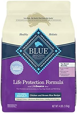  Blue Buffalo Life Protection Formula Natural Adult Toy Breed Dry Dog Food, Chicken And Brown Rice 4-lb