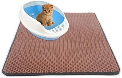  YangYan Waterproof Pet Cat Litter Mat Double Layer Litter Cat Pads Trapping Pet Litter Box Mat Cat Products Bed For Cats House Clean (Color : Pink, Size : 40X50cm)